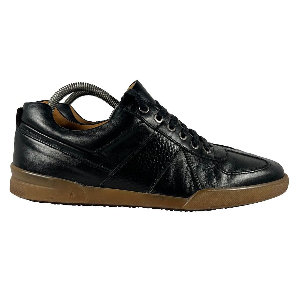 George Brown BILT Low Black Leather Lace Up Shoes Gum Sole Portugal Men's 9